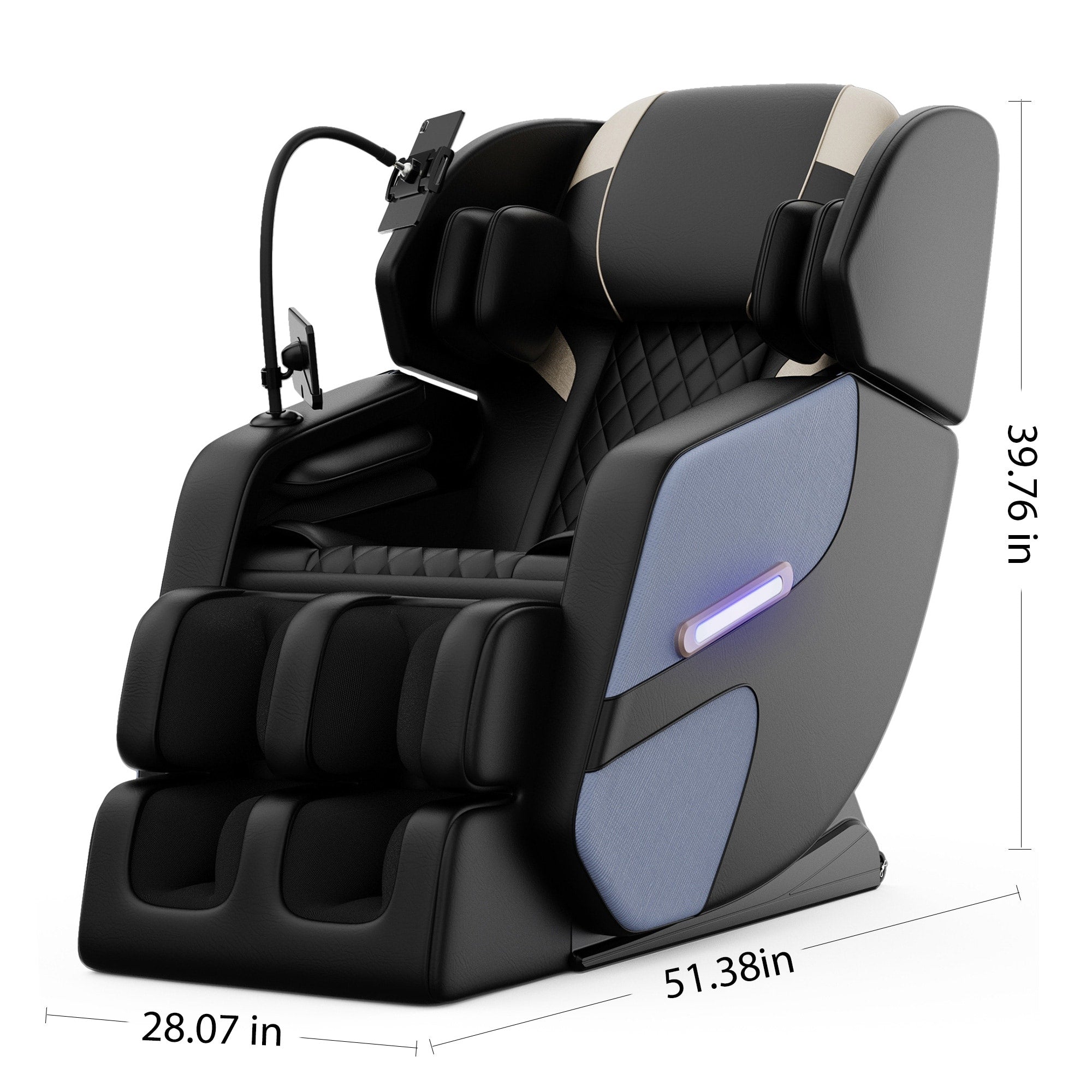 Fauteuil de massage inclinable à gravité zéro avec pression d'air sur tout le corps