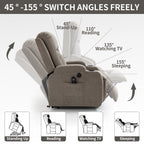 Fauteuil inclinable massant, chauffant et relevable, port USB, deux porte-gobelets