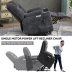 Fauteuil inclinable massant, chauffant et relevable, 2 porte-gobelets, USB, Type C, télécommande