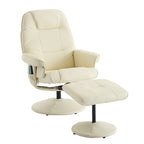 Fauteuil inclinable massant, pivotant à 360° en cuir PU avec base enveloppée, siège chauffant et dossier réglable à 140°