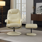 Fauteuil inclinable massant, pivotant à 360° en cuir PU avec base enveloppée, siège chauffant et dossier réglable à 140°