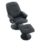 Fauteuil inclinable massant, pivotant à 360° en cuir PU avec base enveloppée, siège chauffant et dossier réglable à 140°