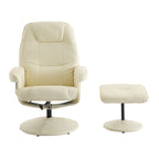 Fauteuil inclinable massant, pivotant à 360° en cuir PU avec base enveloppée, siège chauffant et dossier réglable à 140°