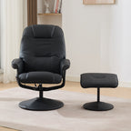 Fauteuil inclinable massant, pivotant à 360° en cuir PU avec base enveloppée, siège chauffant et dossier réglable à 140°