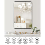 Miroir rond noir mat