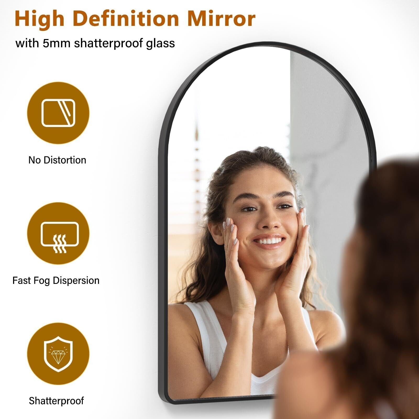 Miroir rond noir mat