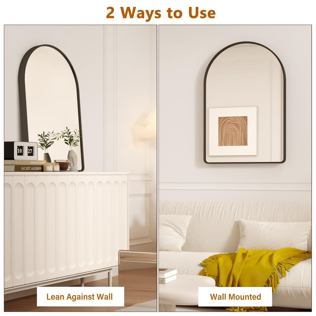 Miroir rond noir mat