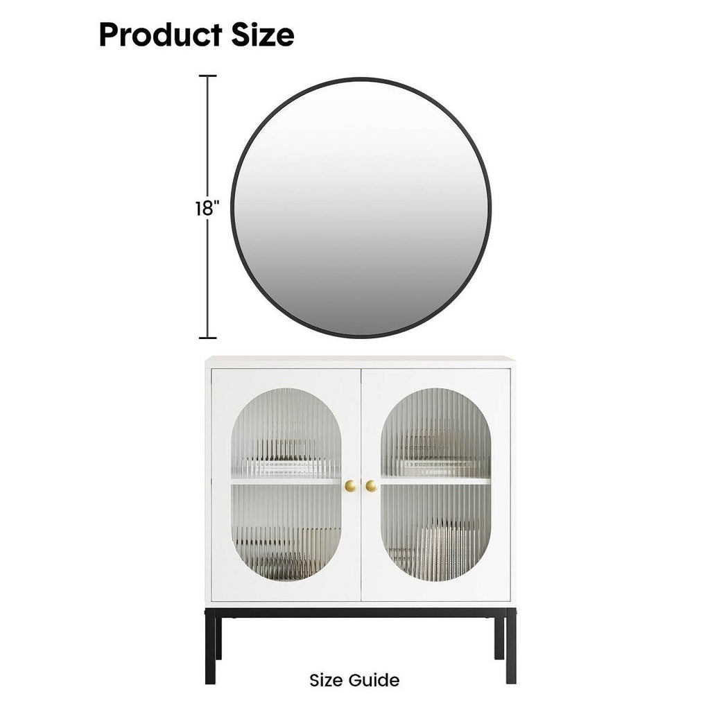 Miroir rond noir mat