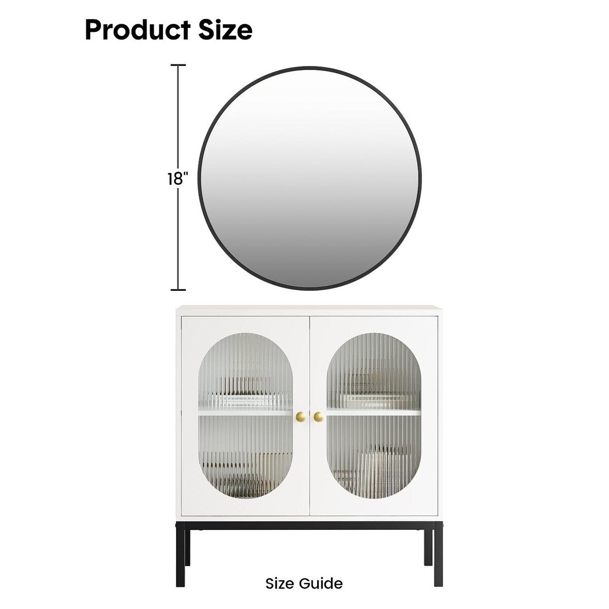 Miroir rond noir mat