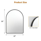 Miroir rond noir mat