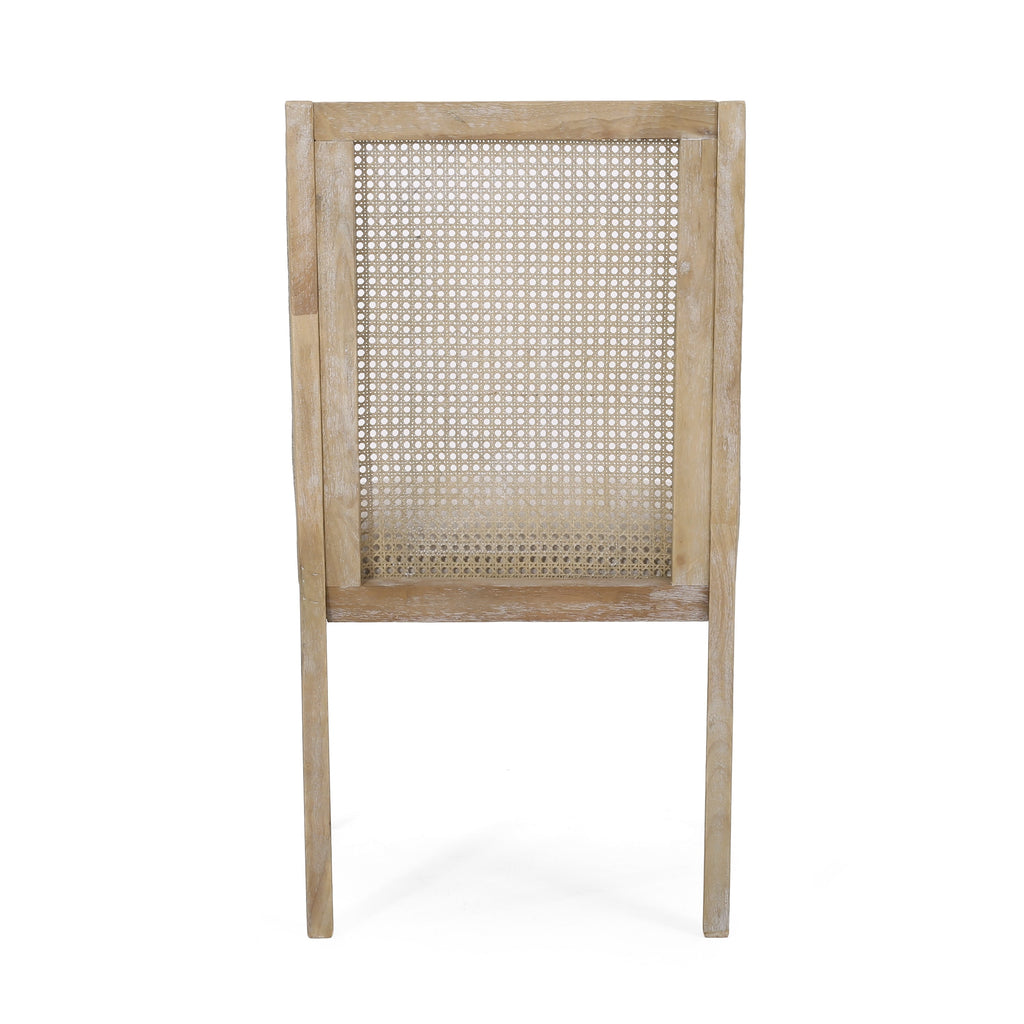 Chaises de salle à manger Maurers rembourrées en rotin et bois (lot de 2) par Christopher Knight Home