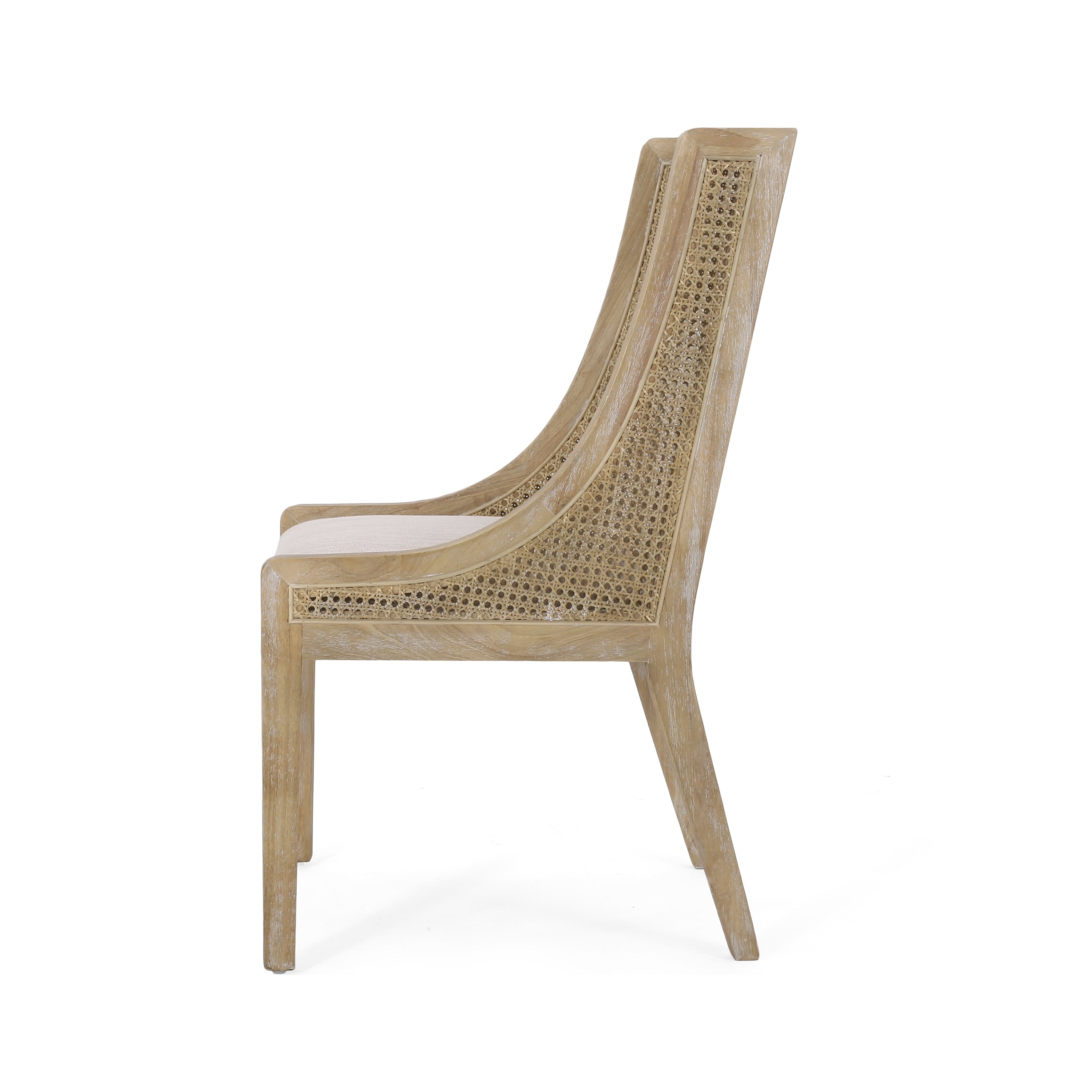 Chaises de salle à manger Maurers rembourrées en rotin et bois (lot de 2) par Christopher Knight Home