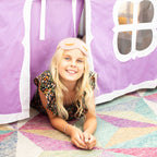 Max and Lily Twin Low Loft with Slide and Curtains