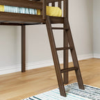Max and Lily Classic Twin-Size Low Loft with Easy Slide