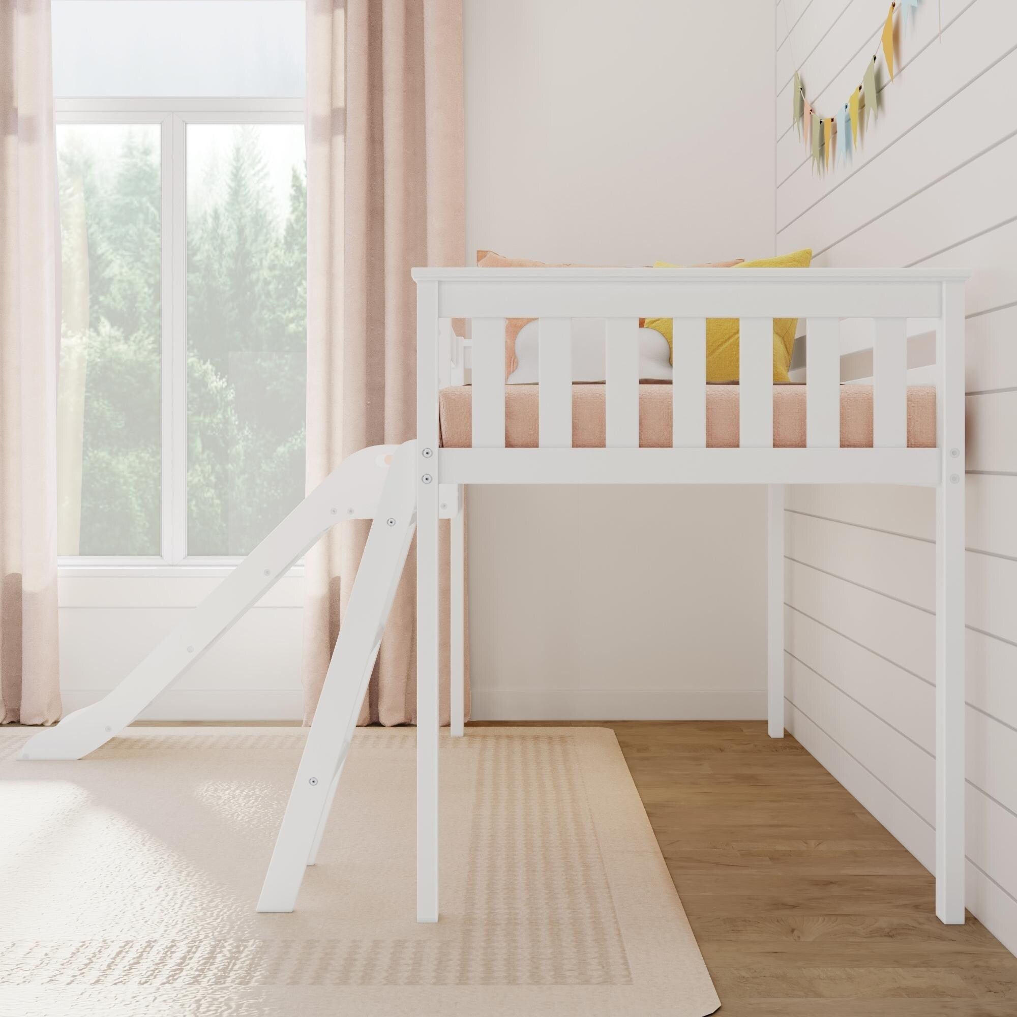 Max et Lily Classic Twin-Size Low Loft avec Easy Slide