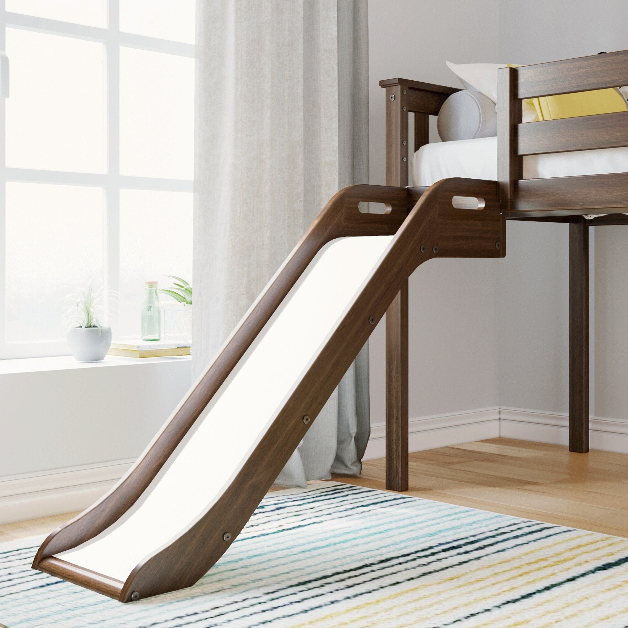 Max and Lily Classic Twin-Size Low Loft with Easy Slide