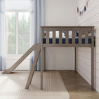 Max and Lily Classic Twin-Size Low Loft with Easy Slide