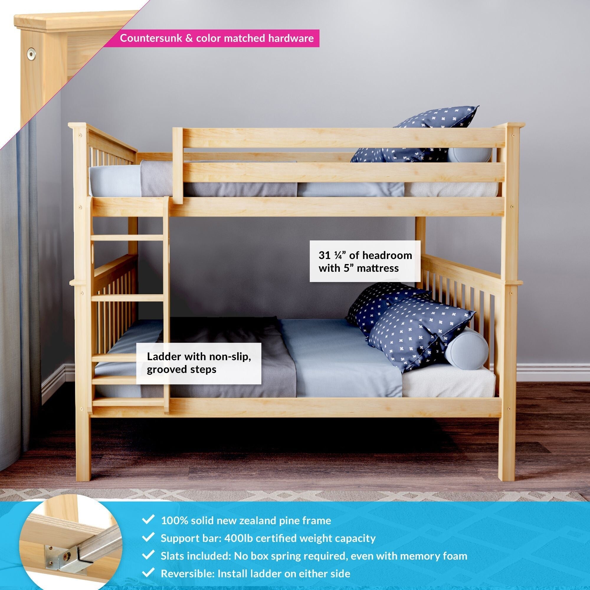 Max and Lily Full over Full Bunk Bed