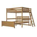 Max and Lily L-Shaped Full over Queen Bunk Bed with Ladder on End