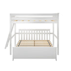 Max and Lily L-Shaped Full over Queen Bunk Bed with Ladder on End
