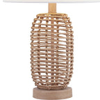 Lot de 2 lampes de chevet en rotin naturel (12 x 12 x 21 cm)