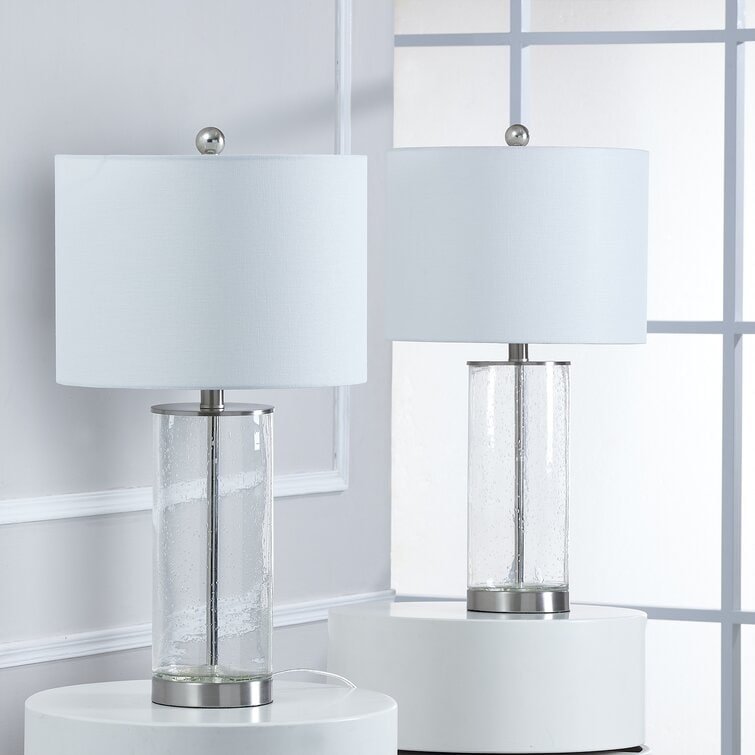 Lot de 2 lampes de table en verre transparent (23,75 €) - 13 x 13 x 23,75 €
