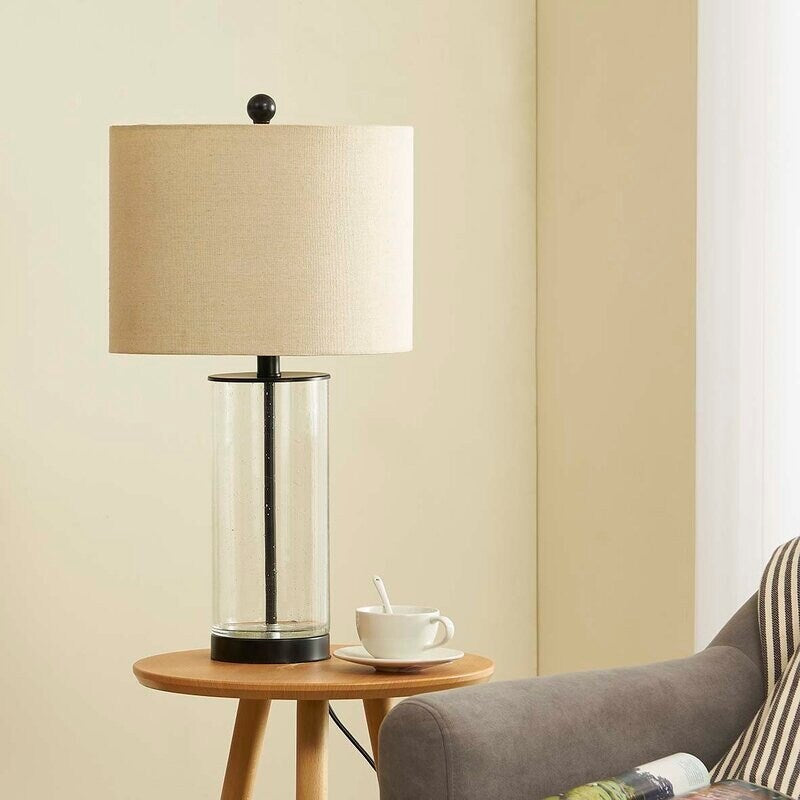 Lot de 2 lampes de table en verre transparent (23,75 €) - 13 x 13 x 23,75 €