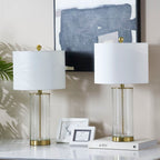 Lot de 2 lampes de table en verre transparent (23,75 €) - 13 x 13 x 23,75 €