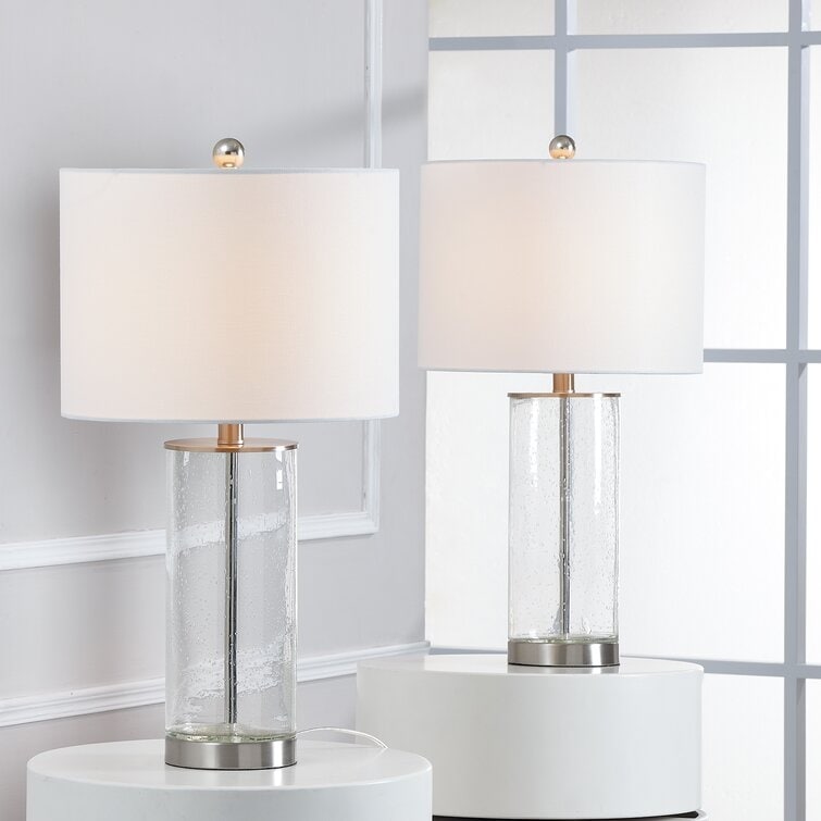 Lot de 2 lampes de table en verre transparent (23,75 €) - 13 x 13 x 23,75 €