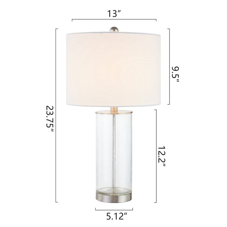 Lot de 2 lampes de table en verre transparent (23,75 €) - 13 x 13 x 23,75 €