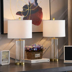 Lot de 2 lampes de table en verre transparent (23,75 €) - 13 x 13 x 23,75 €