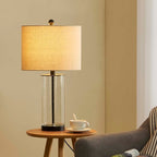 Lot de 2 lampes de table en verre transparent (23,75 €) - 13 x 13 x 23,75 €