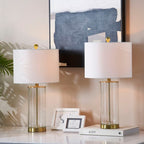 Lot de 2 lampes de table en verre transparent (23,75 €) - 13 x 13 x 23,75 €