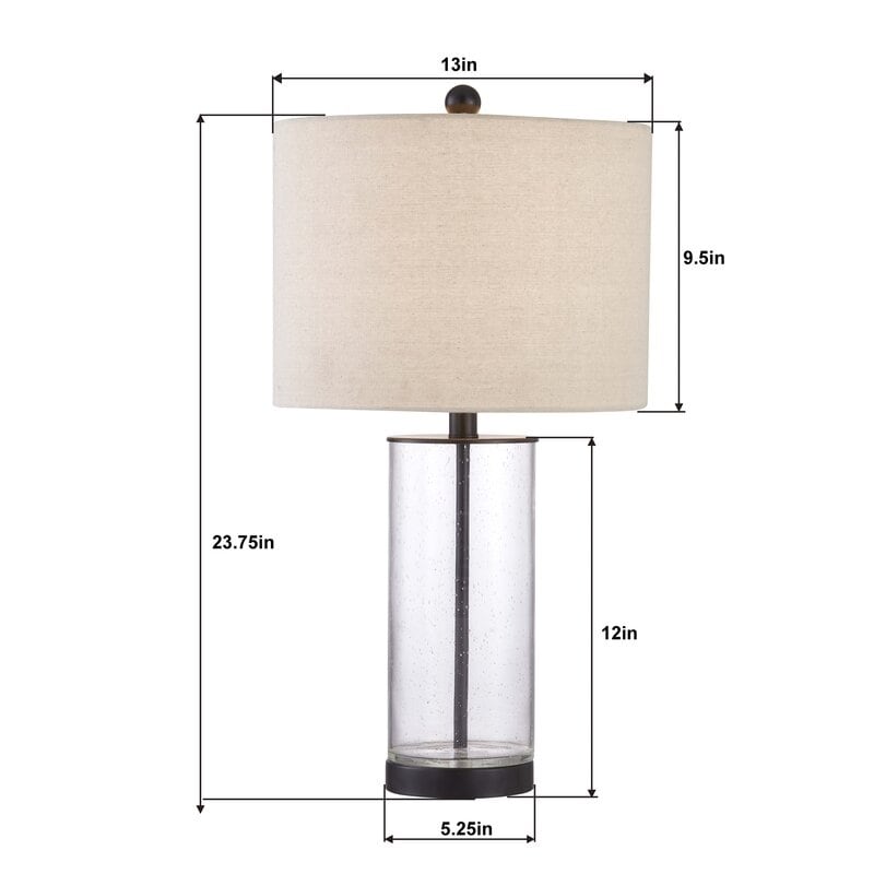 Lot de 2 lampes de table en verre transparent (23,75 €) - 13 x 13 x 23,75 €