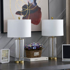 Lot de 2 lampes de table en verre transparent (23,75 €) - 13 x 13 x 23,75 €
