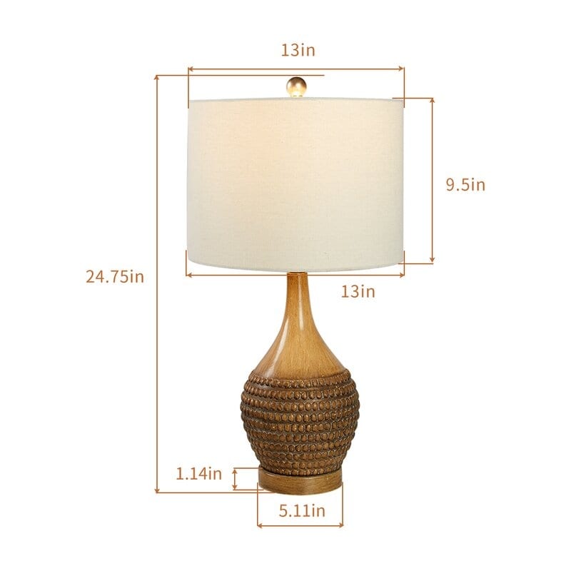 Lampe de table Maxax 24,75 marron avec port USB (lot de 2)