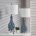 Ensemble de 2 lampes de table en verre avec port USB (lot de 2)