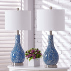 Ensemble de 2 lampes de table en verre avec port USB (lot de 2)