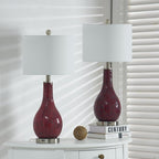 Ensemble de 2 lampes de table en verre avec port USB (lot de 2)