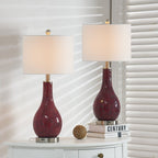 Ensemble de 2 lampes de table en verre avec port USB (lot de 2)