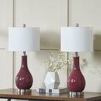 Ensemble de 2 lampes de table en verre avec port USB (lot de 2)