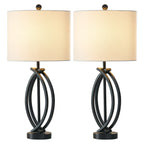 Ensemble de lampes de table en métal noir de 26 pieds