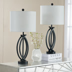 Ensemble de lampes de table en métal noir de 26 pieds