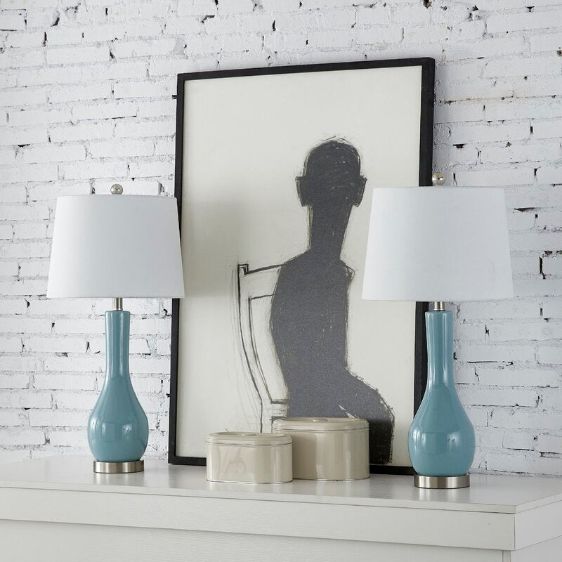 Ensemble de 2 lampes de table en céramique avec port USB (28,5 cm)