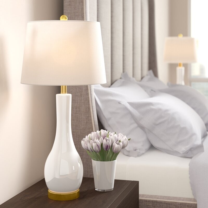 Ensemble de 2 lampes de table en céramique avec port USB (28,5 cm)