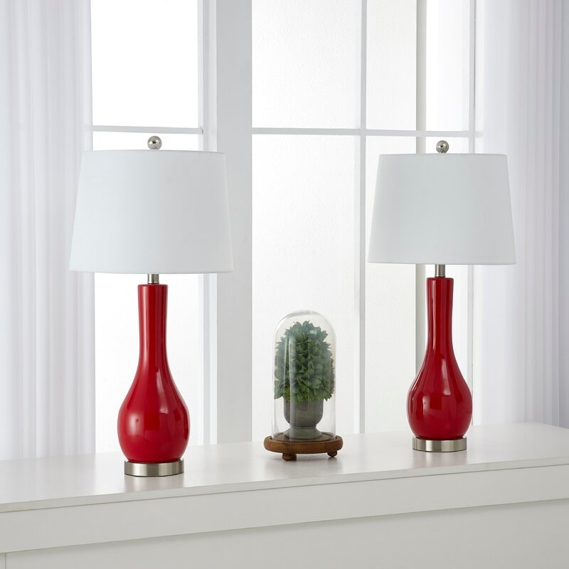 Ensemble de 2 lampes de table en céramique avec port USB (28,5 cm)