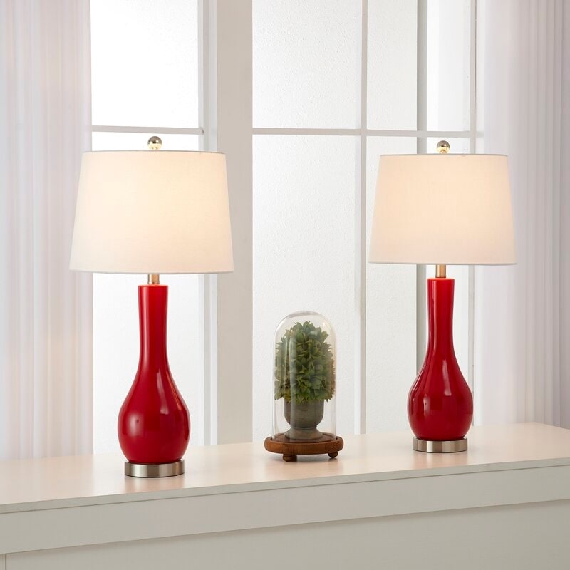 Ensemble de 2 lampes de table en céramique avec port USB (28,5 cm)