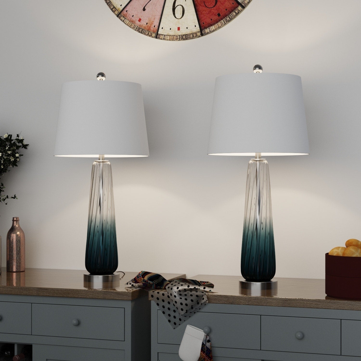 Ensemble de 2 lampes de chevet bleu dégradé Maxax 28,75