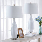 Lot de 2 lampes de table standard en porcelaine blanche (lot de 2)