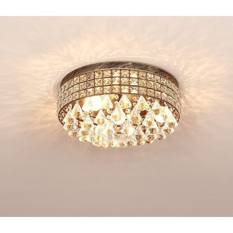 Plafonnier encastré Maxax 4 lumières 15 po en métal cristal - N/A
